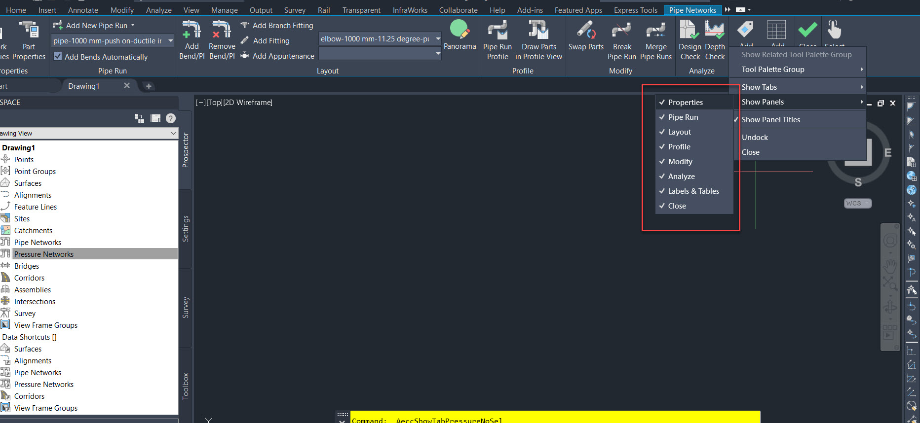 Solved: Pressure pipe Compass is not in panels Civil 2021 - Autodesk ...