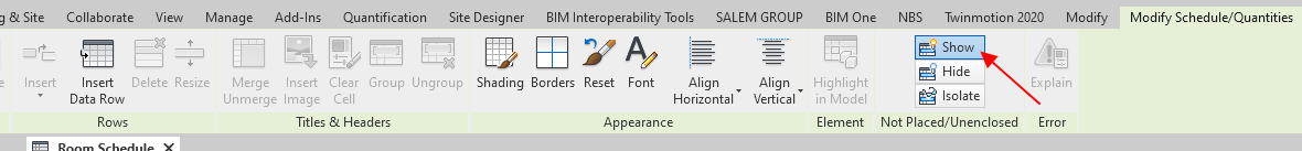 Rooms not showing in revit schedules - Autodesk Community