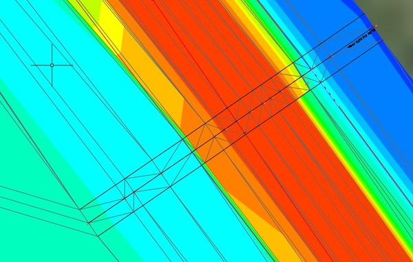 Sample line cutting through surface