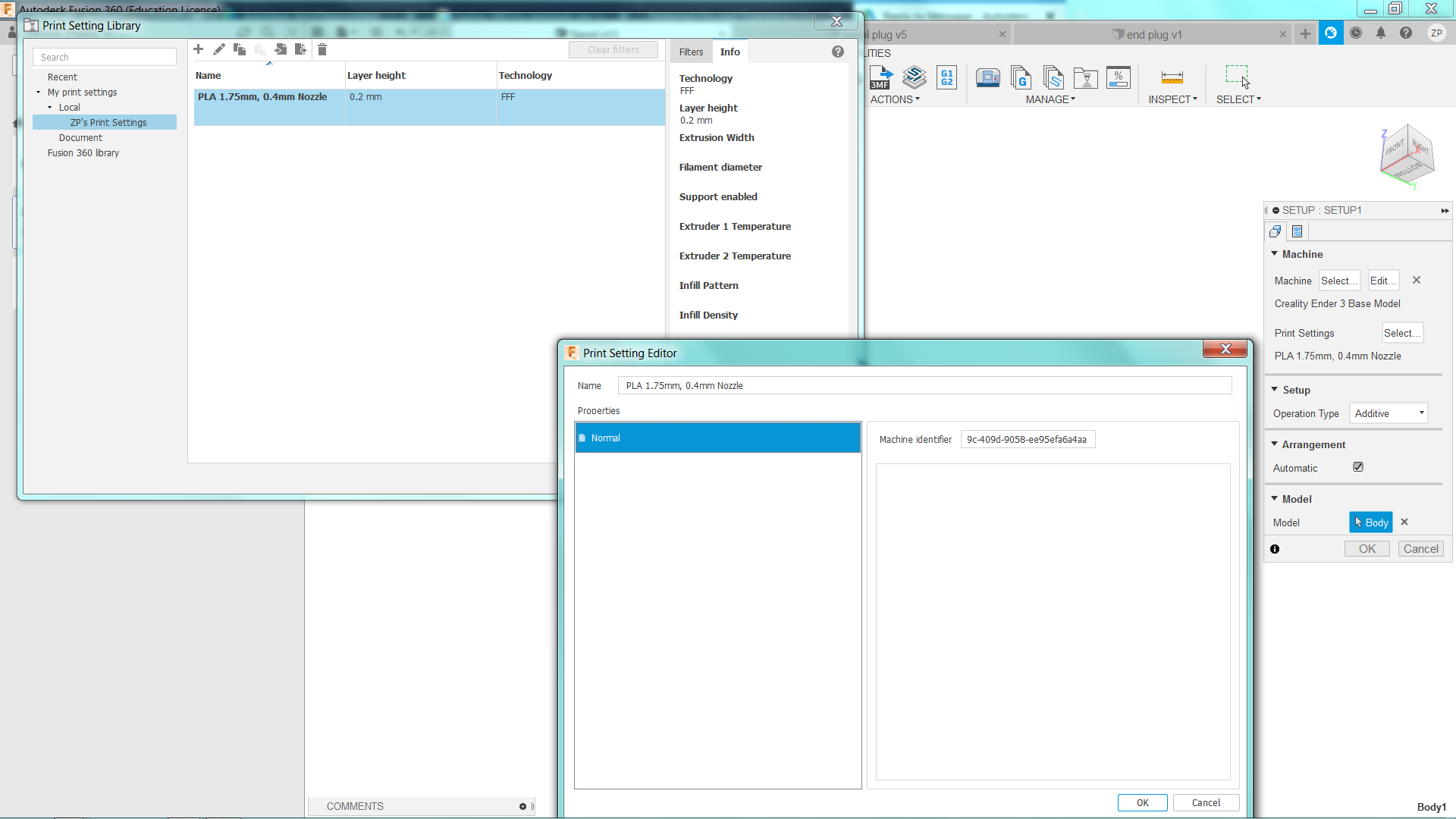 Unable to select print settings - empty options - Autodesk Community