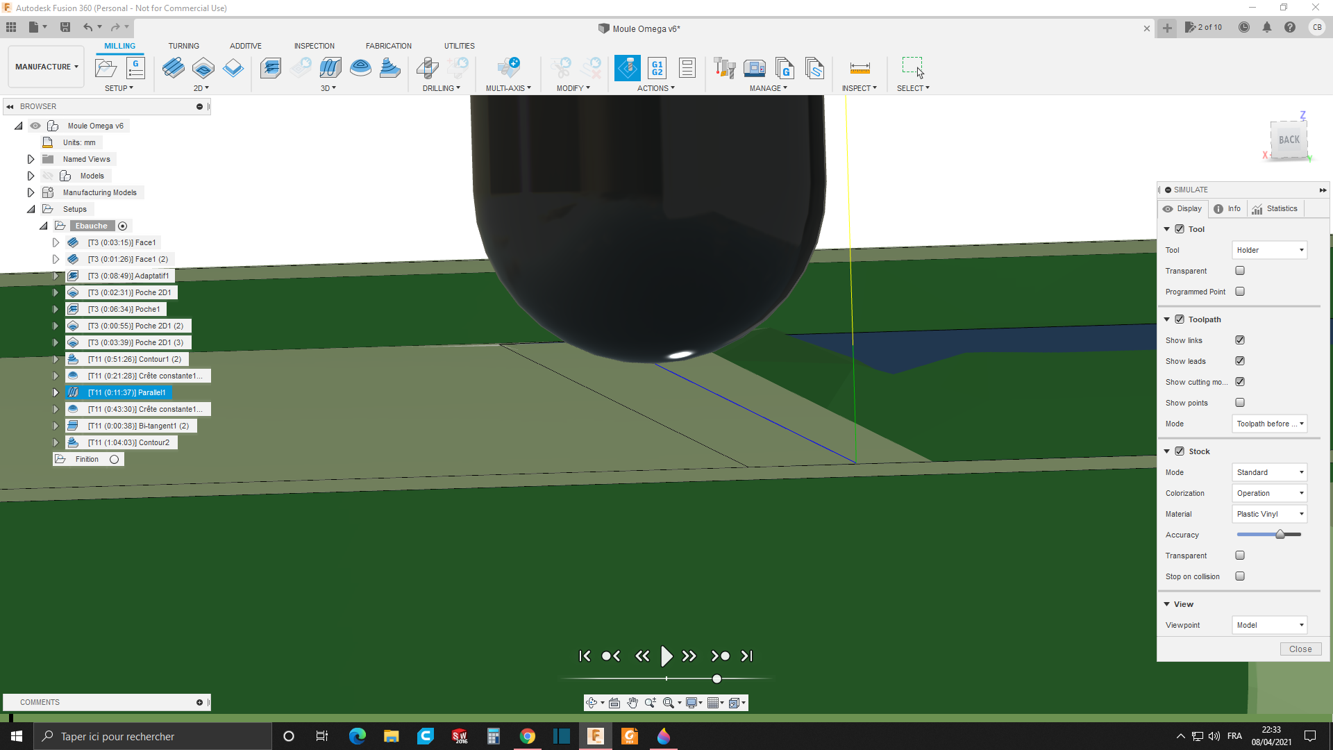 3D Finishing toolpath not touching surface - Autodesk Community