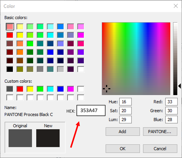 Allow to enter HEX Color Code in the color palette. - Autodesk Community