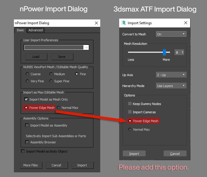 PowerEdgesMesh in Import Dialogs