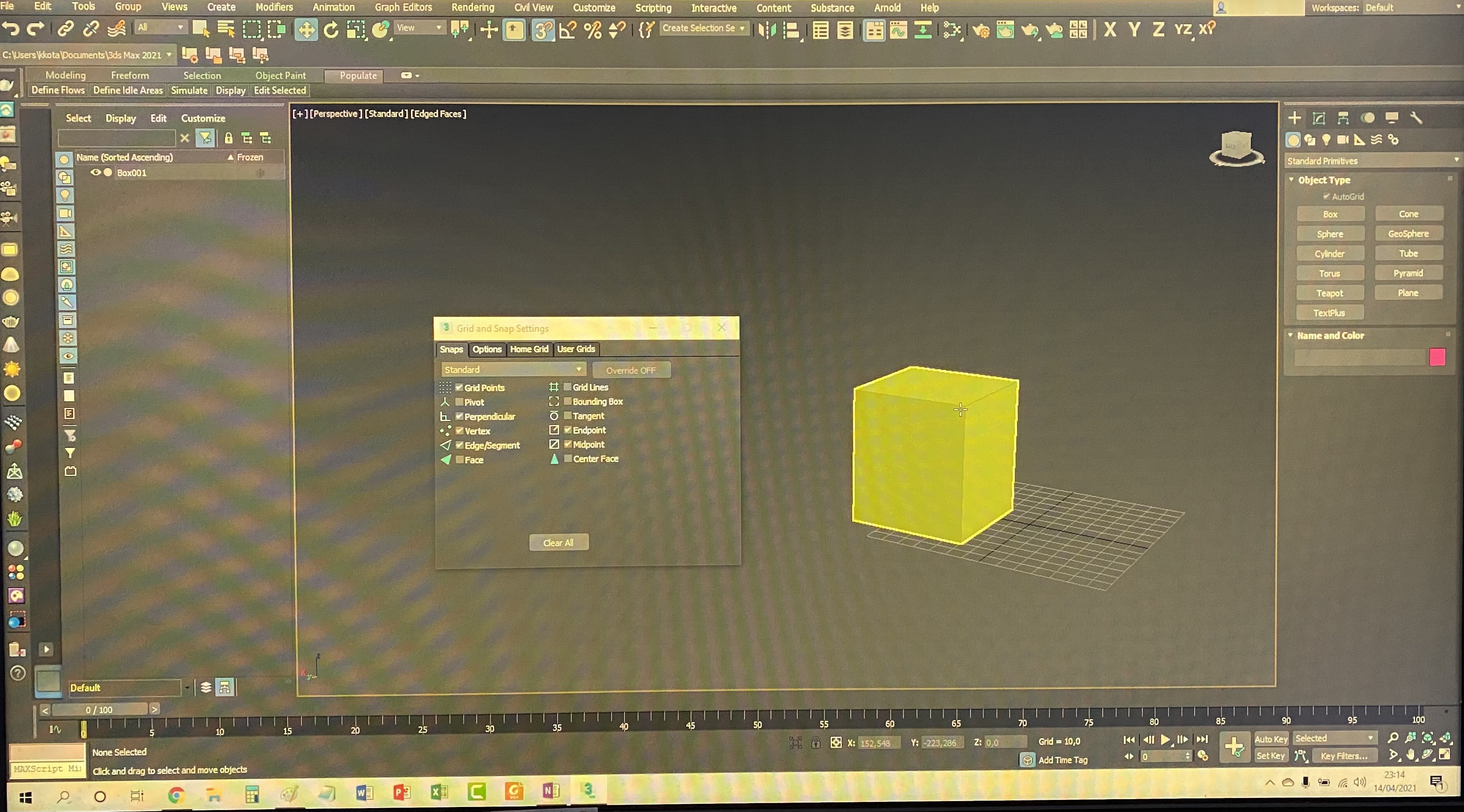 Grid and snap settings где находится в 3д макс