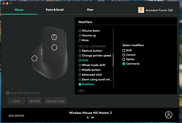 Logitech Master mx3 OSX command - Autodesk Community - Fusion 360