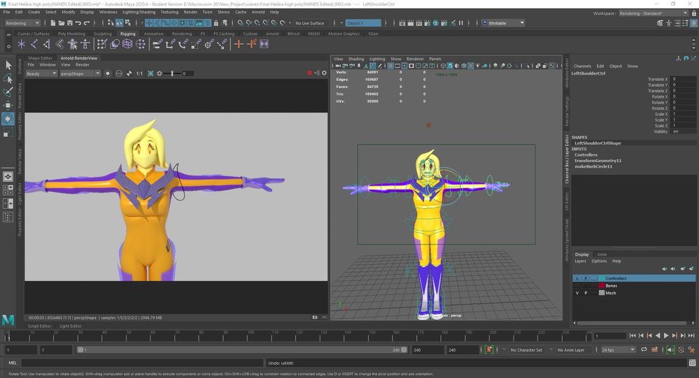 Pose goes back to T-pose in render - Animation and Rigging