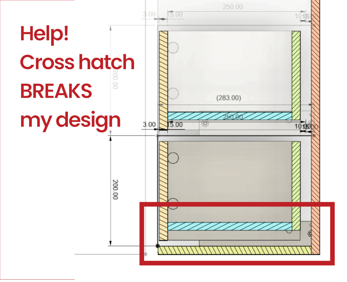 Solved: section analysis: cross hatch makes design look not straight ...