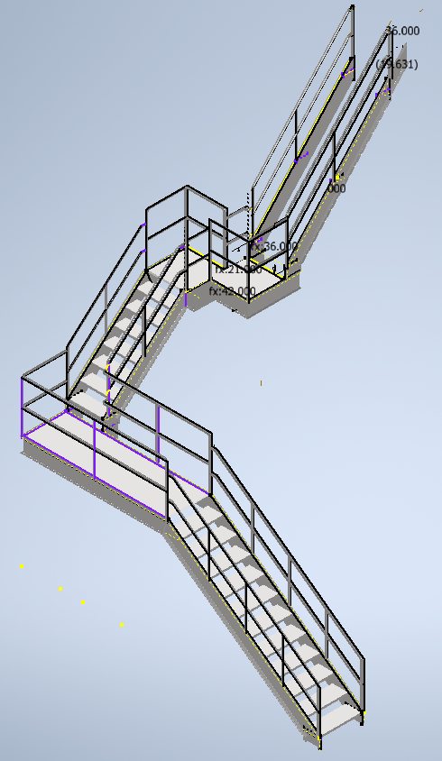 3D U-shaped steel stair calculator