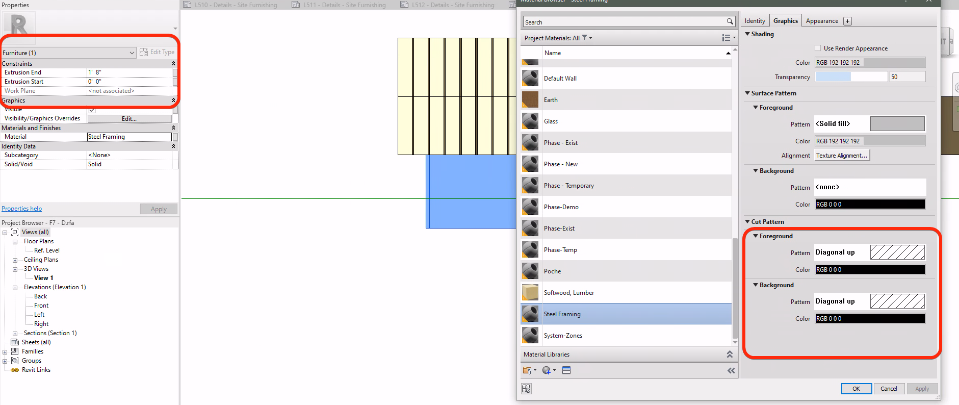 Solved: Family Cut material not showing in section cut - Autodesk Community