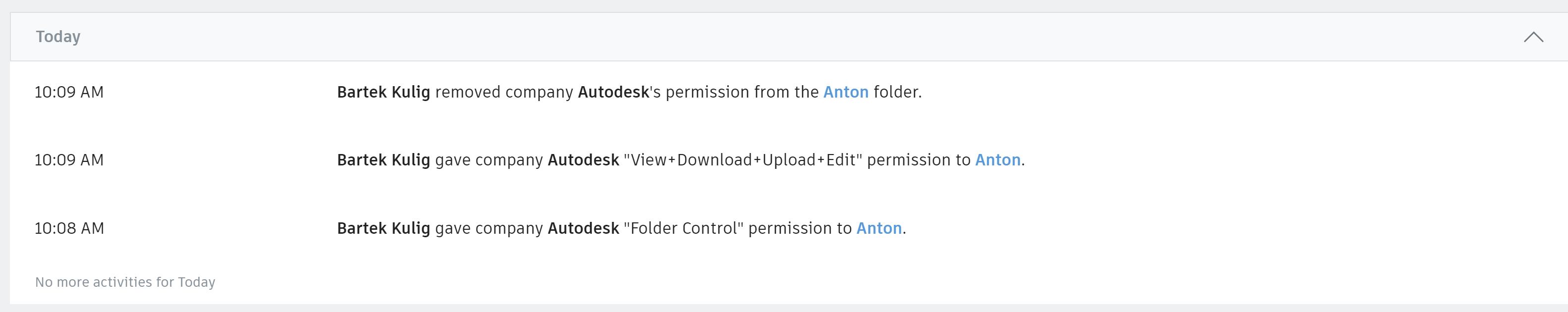 Remove folder permission not in activity log ? - Autodesk Community