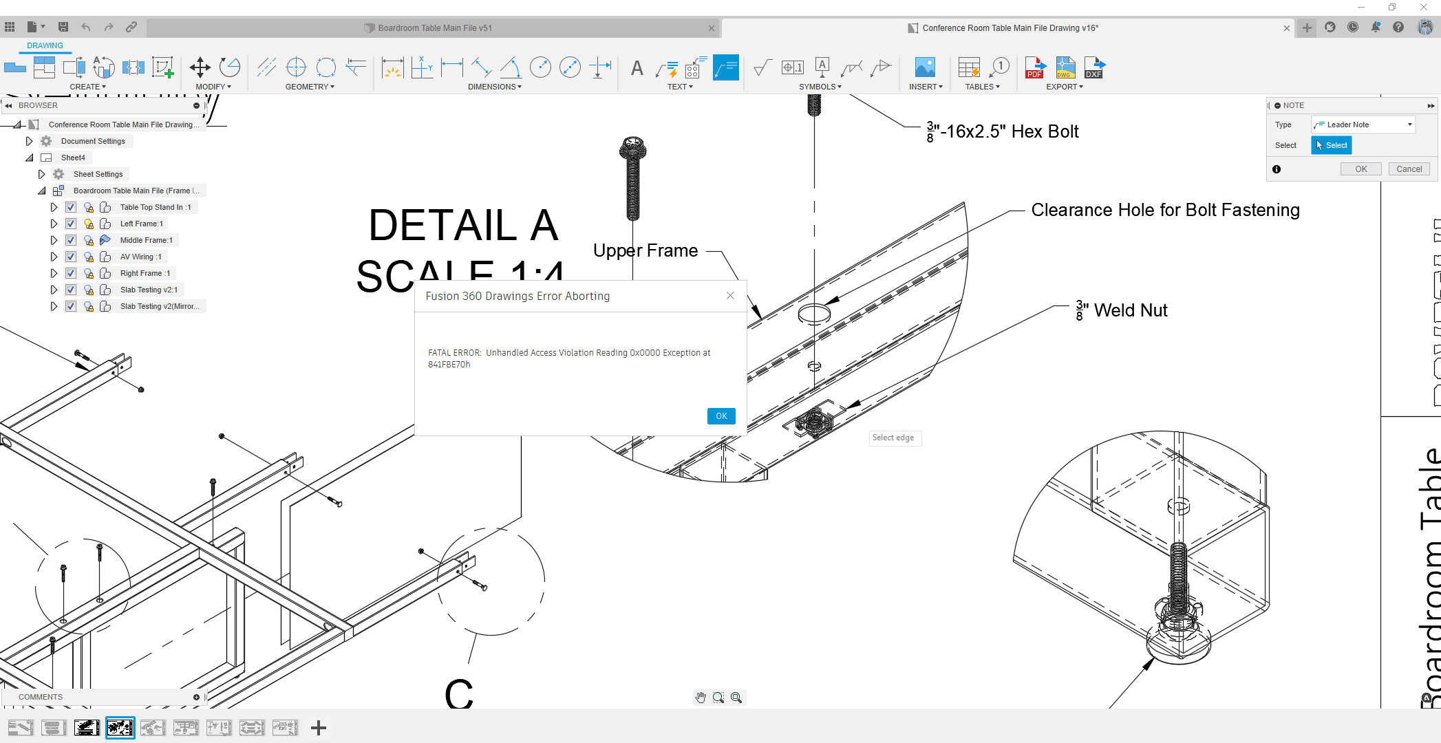 Leader Note Causing Drawing Environment to Crash - Autodesk Community