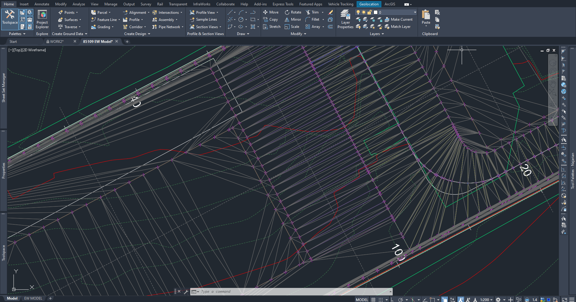 Triangulação de um quadrado em AutoCAD, CAD (33.6 KB)