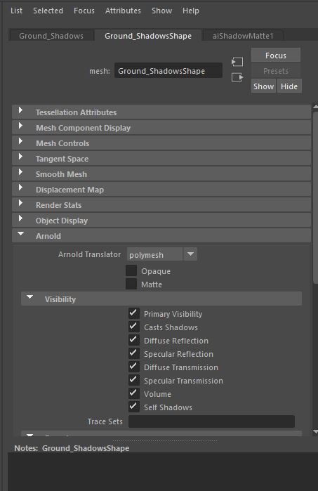 Shadow plane settings