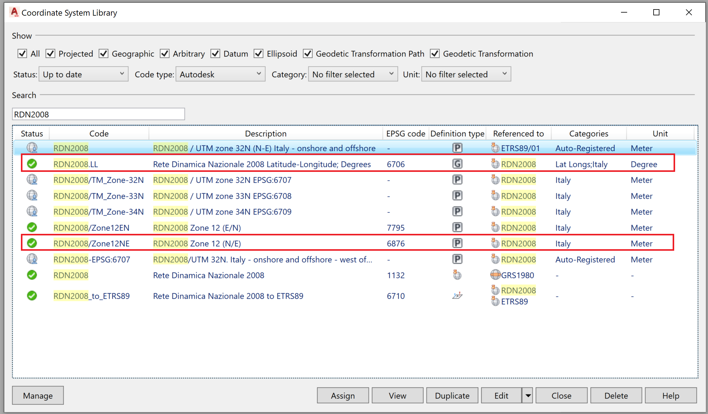 see the RDN coordinates in the library - Autodesk Community