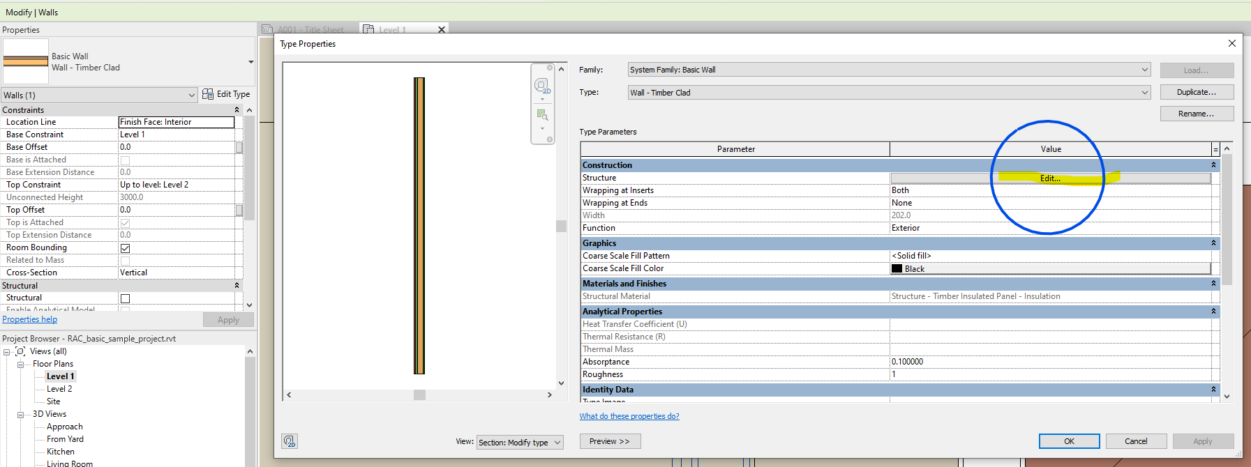 Solved: Walls: Edit Type Attributes buttons not showing - Autodesk ...