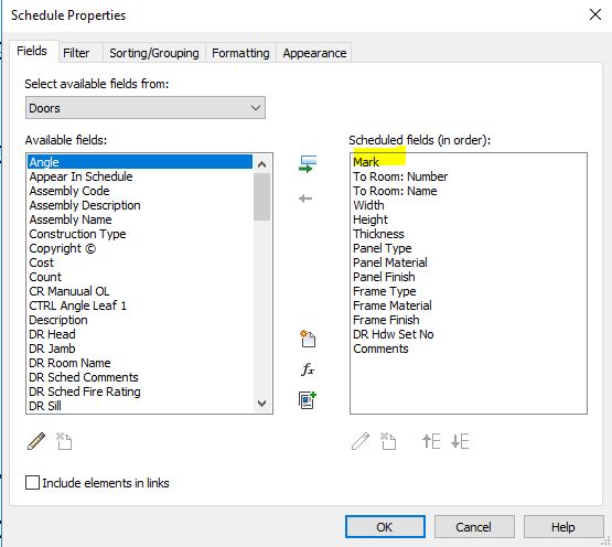 Solved: Door Schedule - Mark - Autodesk Community