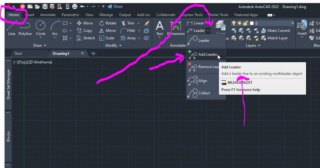 MLeader Add Additional Arrows? [Acad 2022] - Autodesk Community