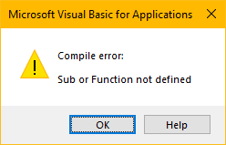 Sub or Function not defined