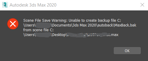 Çözüldü: Scene File Save Warning: Unable to create backup file Hatası -  Autodesk Community - International Forums