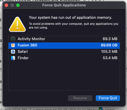 Solved: memory leak at launch M1 Mac mini - Autodesk Community - Fusion 360