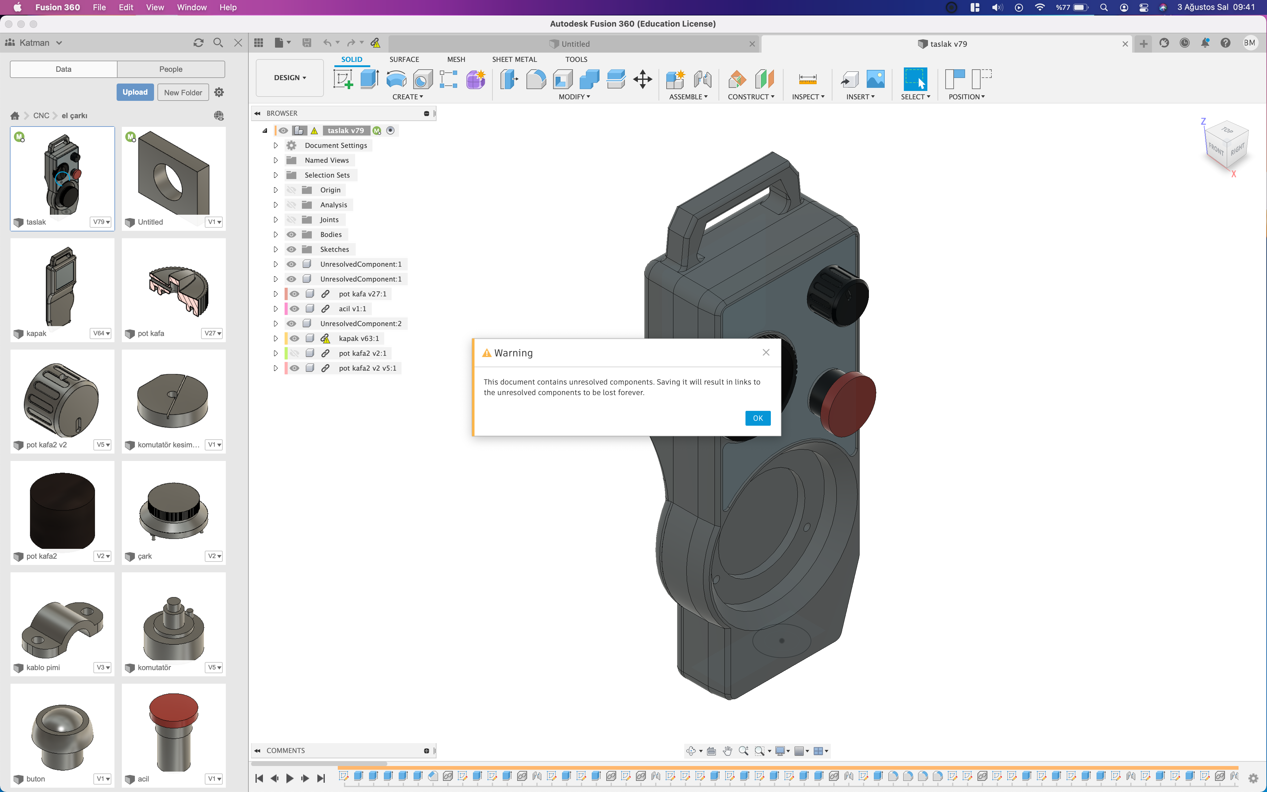 Getting bored of unresolved components error - Autodesk Community