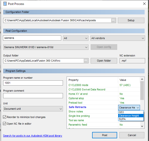 Solved: Fanuc post procesor retracts and tool calls - Autodesk Community