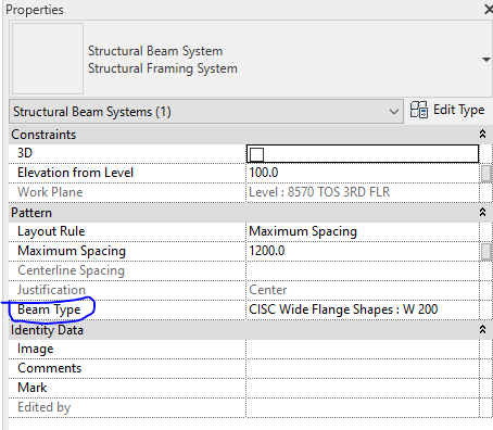 BEAM SYSTEM MOST RECENTLY USED TYPE OPTION - Autodesk Community