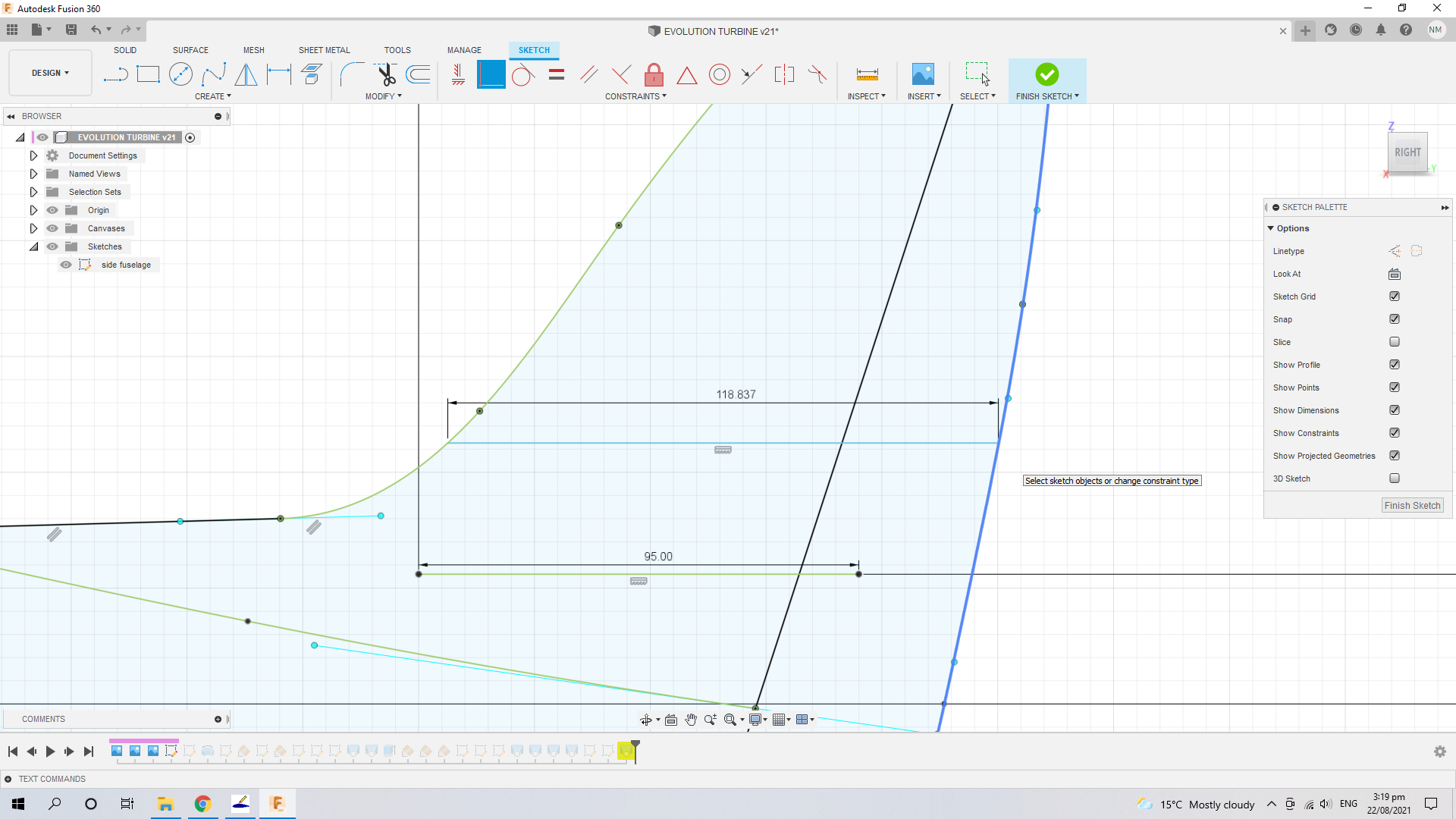 sketch lines not coincident with fit point spline - Autodesk Community