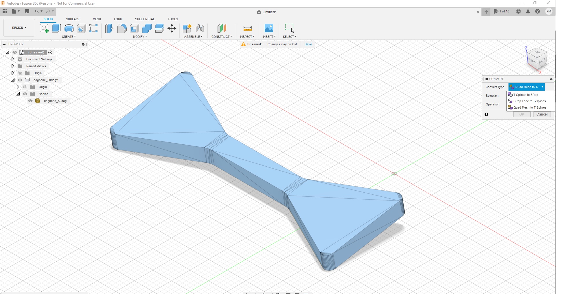 Solved: Why I cannot covert my meshbody to a BREP? - Autodesk Community