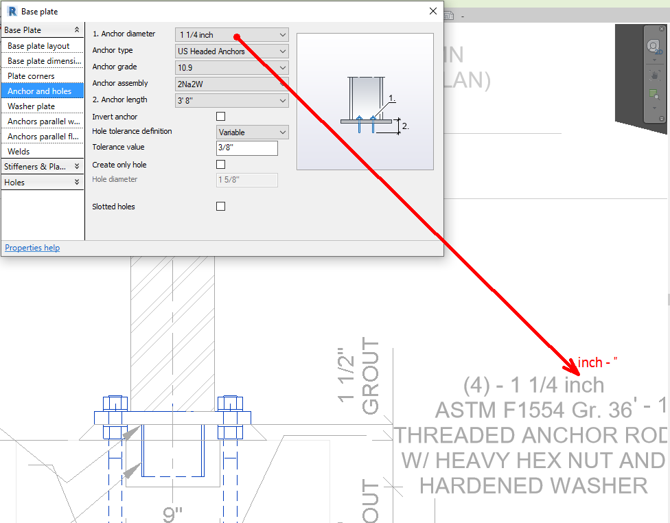 Anchor Bolts Diameters Autodesk Community