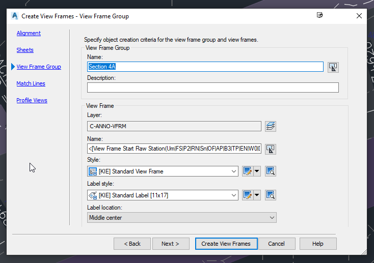 Creating view frames and sheet creation - Matchlines not arriving at ...
