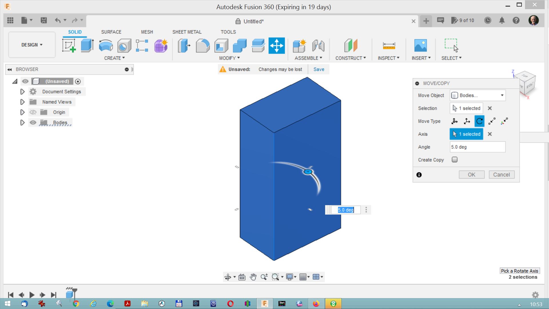 How to rotate a body around its z-axis? - Autodesk Community - Fusion 360