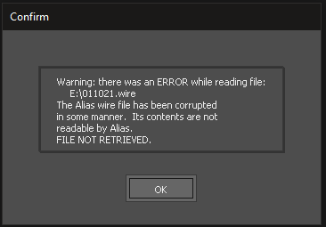The Alias wire file has been corrupted - Autodesk Community