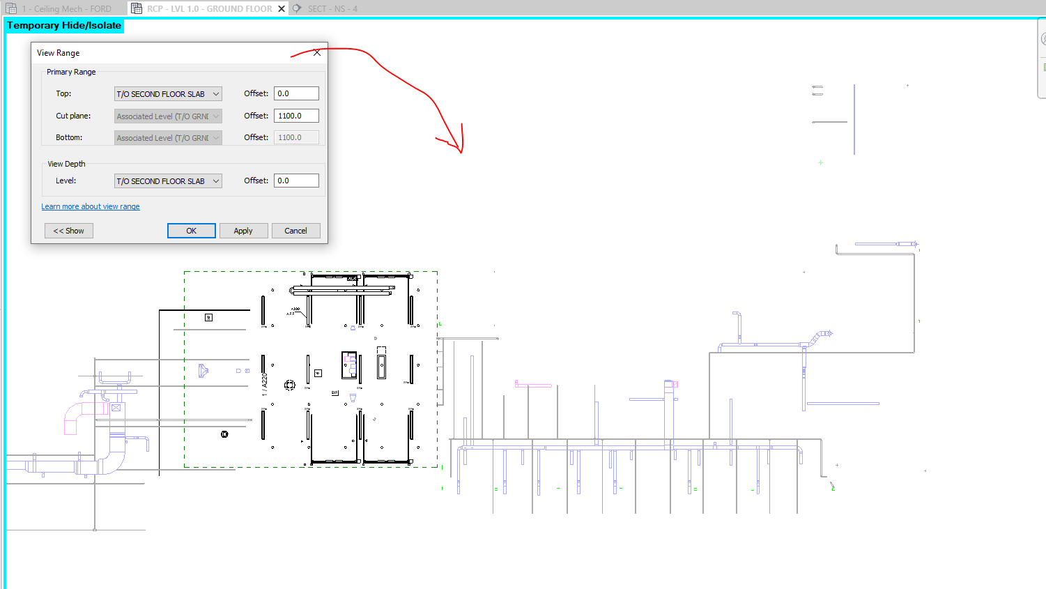 Only Duct fittings are visible in Ceiling plan Region - Autodesk Community