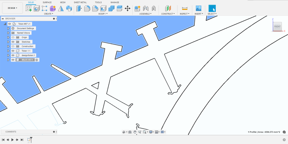 screenshot: hovering the extrude opperation over the shape that should be closed, but Fusion 360 tells me it is not.