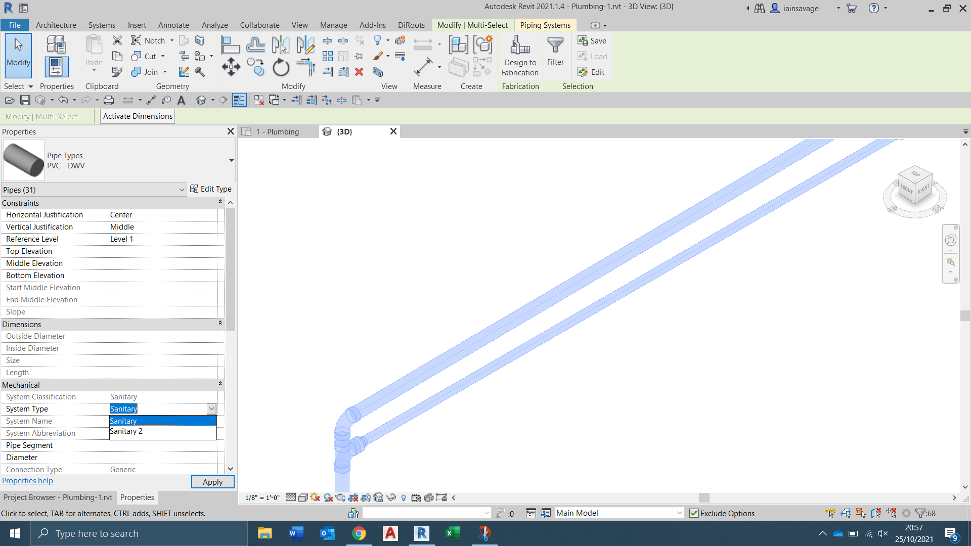 Solved: How to change the piping segment for the whole system ...