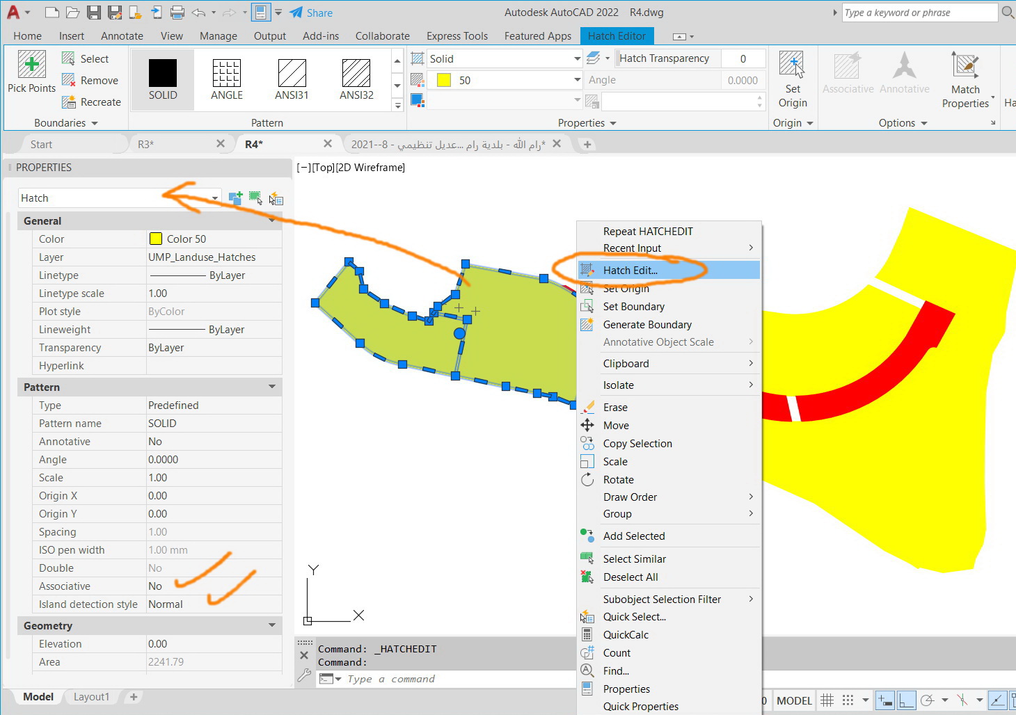 AutoCAD 2020: A hatch that appears to contain two pieces fails to ...