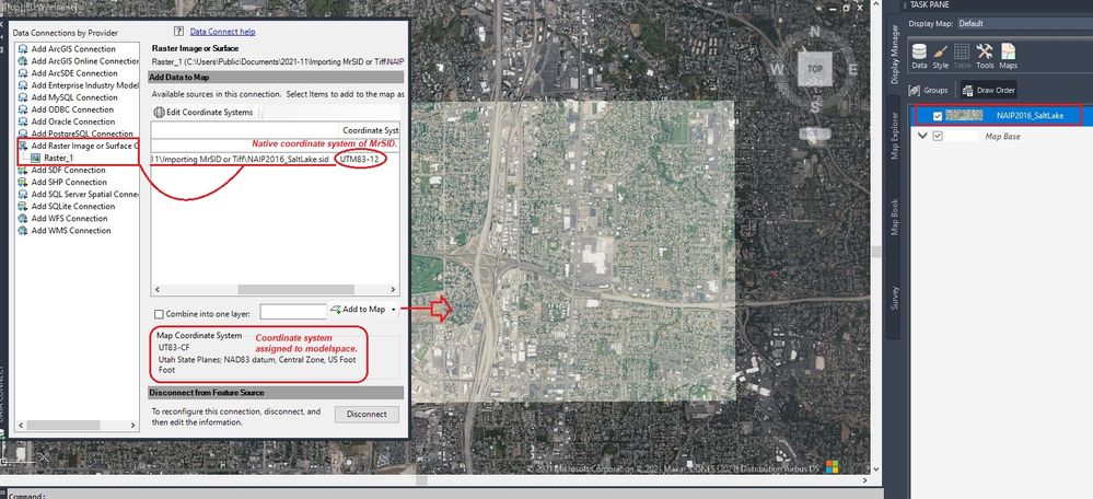 Using MapConnect. Bing aerial imagery in the background.