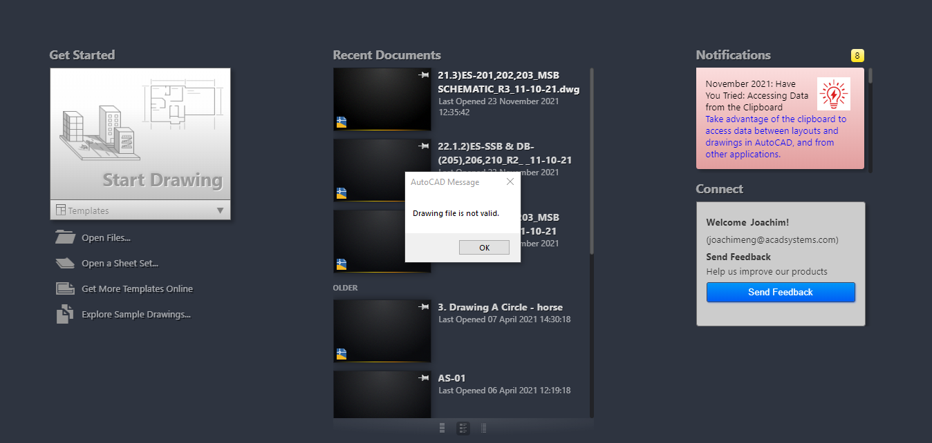 AutoCAD 2022 fail to open some of DWG files - Autodesk Community