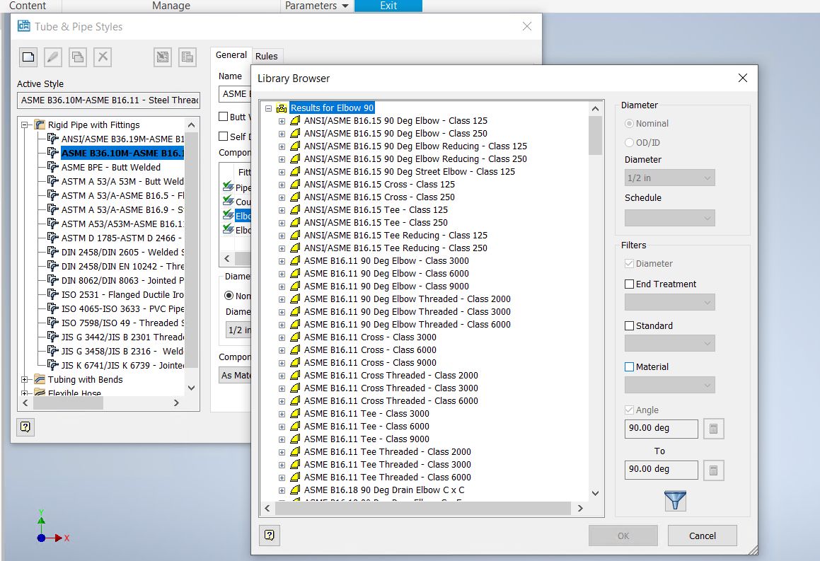 Solved: No elbows available in Tube & Pipe Style - Autodesk Community