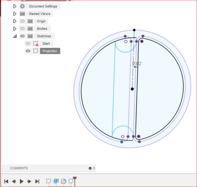 Solved Inset dimension on projection not working when the projection