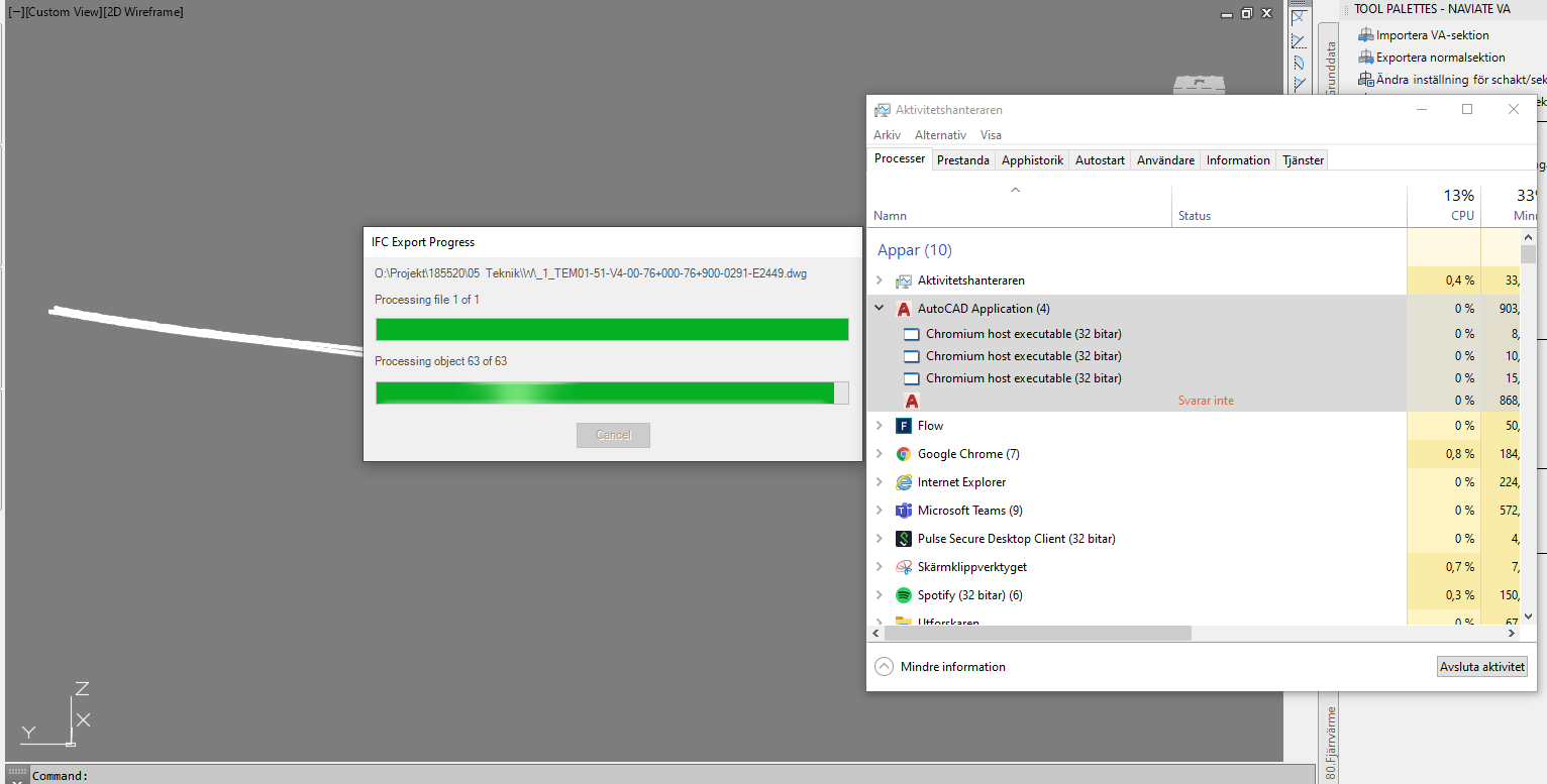 Solved: Civil 3D stops responding during Export DWG to IFC - Autodesk ...